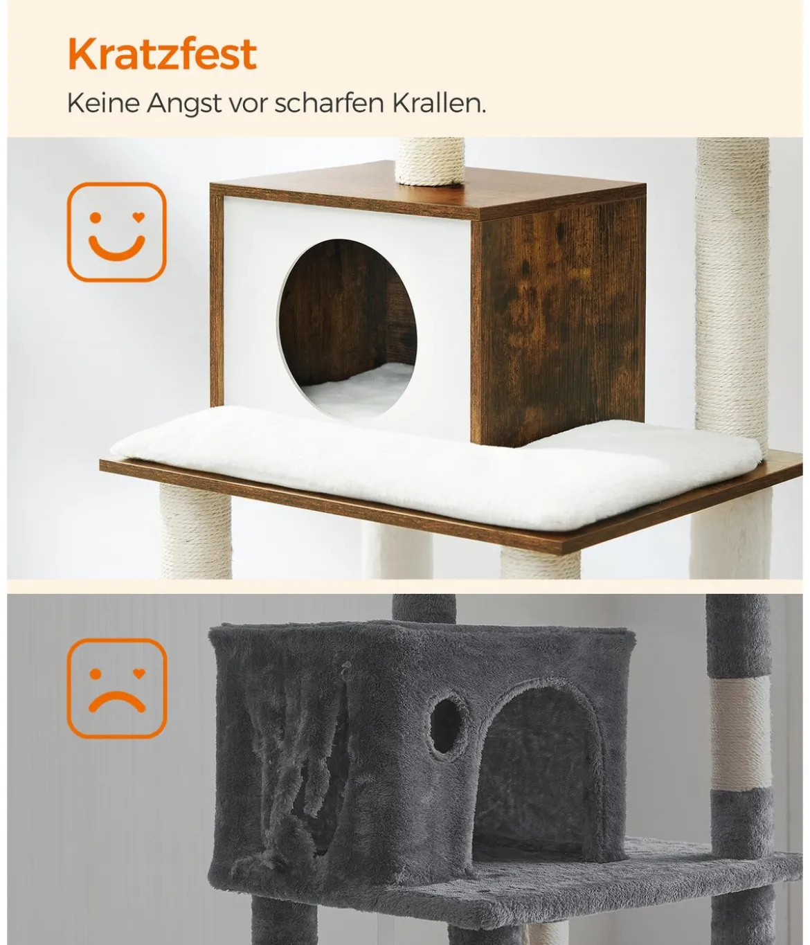 Feandrea Kratzbaum mit Plattform, ca. B72/H138/T64 cm