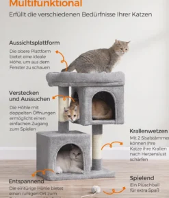 Feandrea Kratzbaum mit zwei Höhlen M, ca. B60/H74/T39 cm