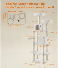 Feandrea Kratzbaum XXL, ca. B60/H206/T50 cm