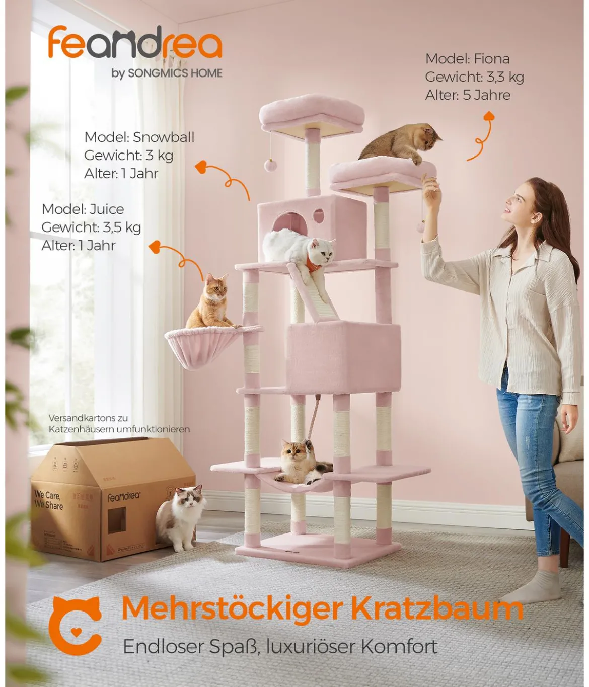 Feandrea Kratzbaum XXL, ca. B60/H206/T50 cm