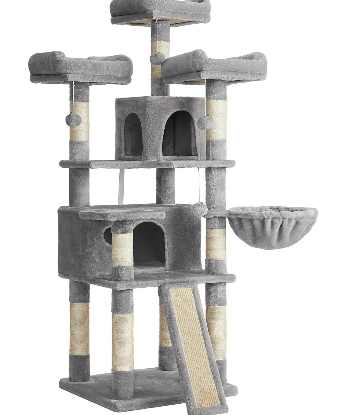 Feandrea Kratzbaum XXL, hellgrau/creme, ca. B55/H168/T55 cm