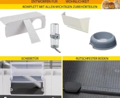 ferplast Nagerheim Modular 3, hellgrau, ca. B144/H56/T72 cm