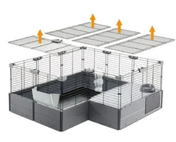 ferplast Nagerheim Multipla Maxi, schwarz, ca. B142/H50/T72 cm