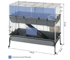 ferplast Nagerheim Rabbit 120 Double, grau, ca. B118/H117/T58 cm