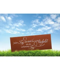 Ferrum Metall-Gedichttafel Ein Tag, 60 x 30 cm, rost