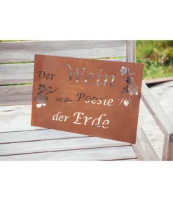 Ferrum Metall-Gedichttafel Poesie, 60 x 40 cm, rost