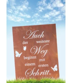 Ferrum Metall-Gedichttafel Weg, 45 x 60 cm, rost