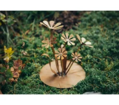 Ferrum Metall-Gänseblümchen auf Platte, Ø 20 cm x 24 cm, rost
