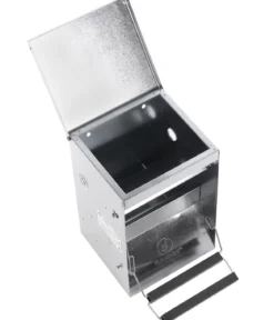 Flamingo Futterautomat Timo mit Trittklappe, Silber