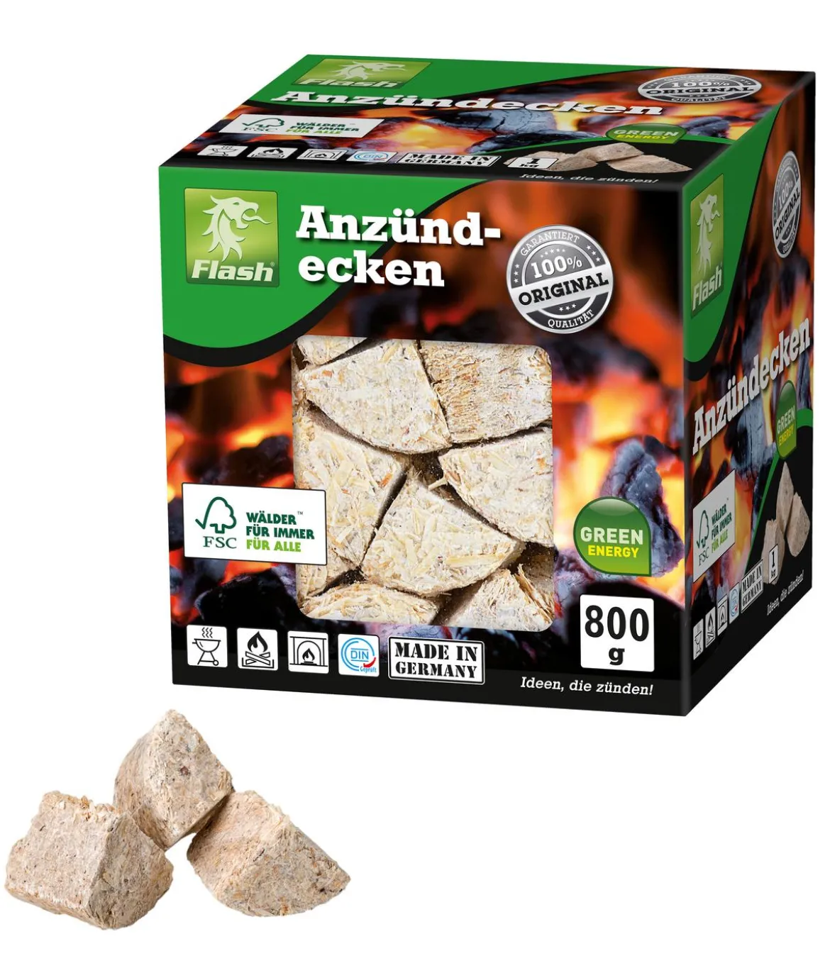 FLASH Anzündecken, 800 g