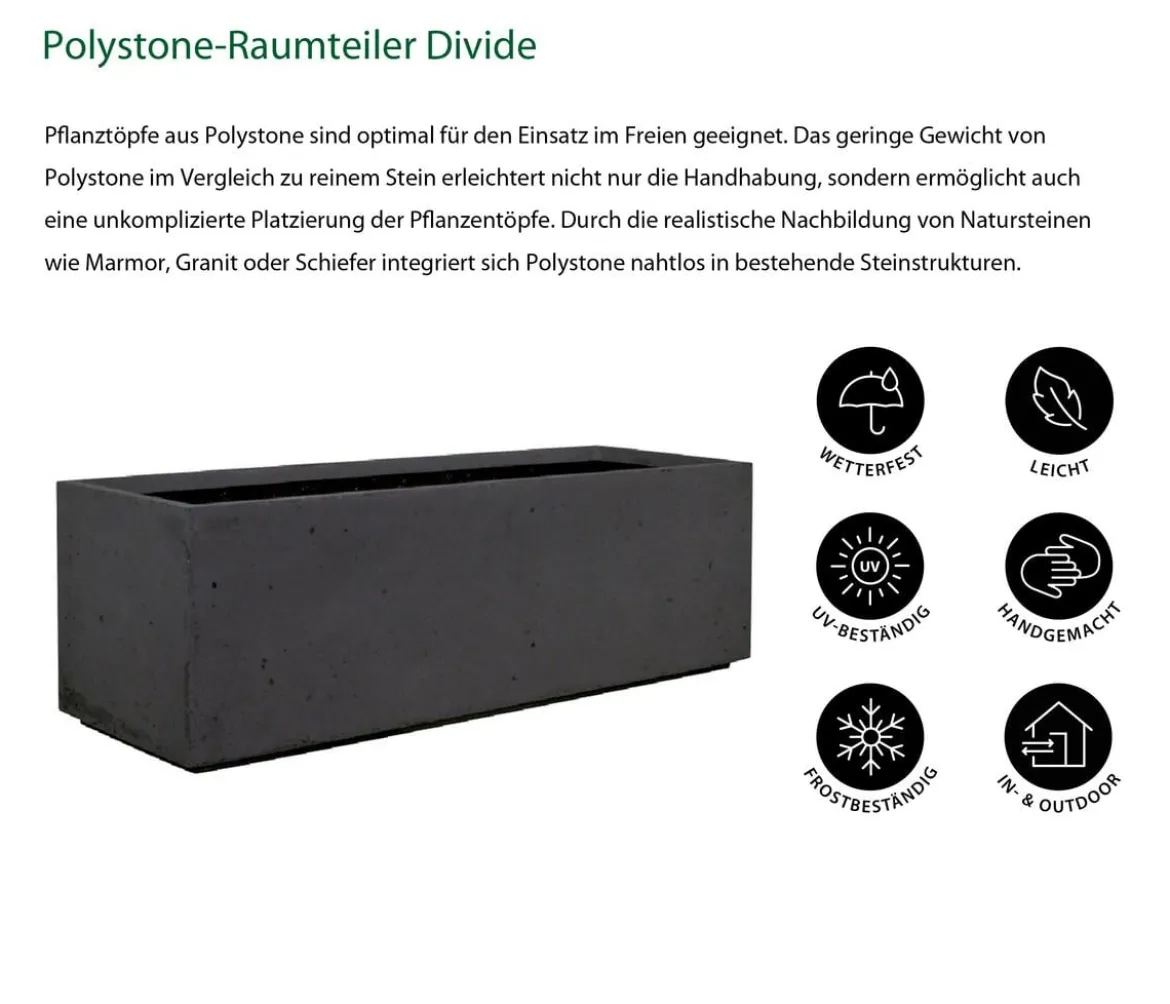 fleur ami Polystone-Raumteiler Divide, rechteckig, ca. B100/H30/T35 cm