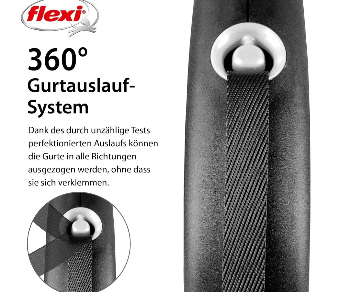 flexi® Hundeleine Gurt-Leine Black Design, L, 5 m