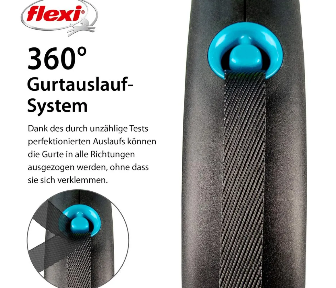 flexi® Hundeleine Gurt-Leine Black Design, L, 5 m
