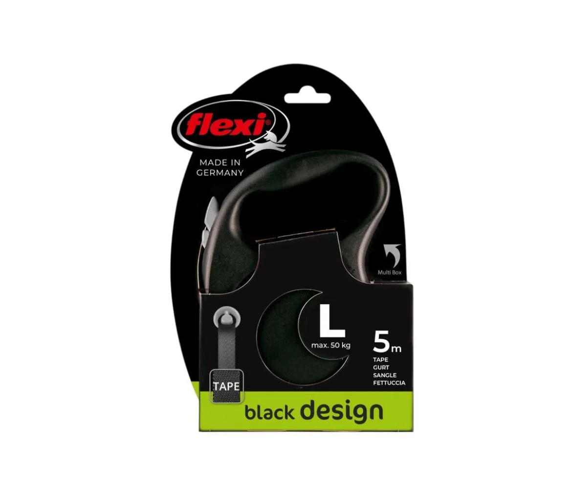 flexi® Hundeleine Gurt-Leine Black Design, L, 5 m