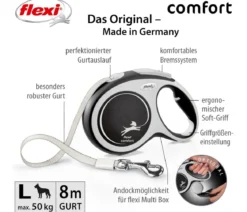 flexi® Hundeleine Gurt-Leine Comfort, L, 8 m