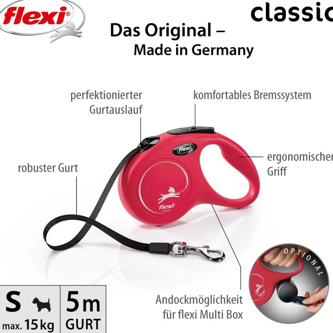flexi® Hundeleine Gurt-Leine Classic, S, 5 m
