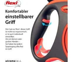 flexi® Hundeleine Gurt-Leine XTREME, M, schwarz/orange, 5 m