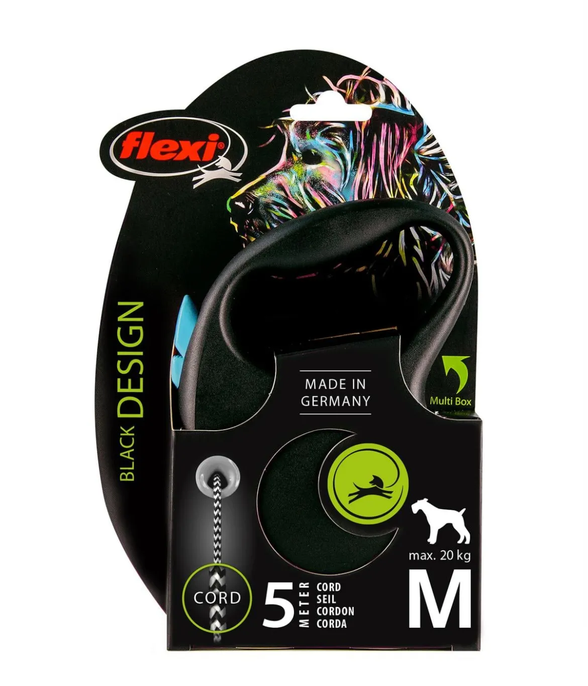 flexi® Hundeleine Seil-Leine Black Design, M, 5 m