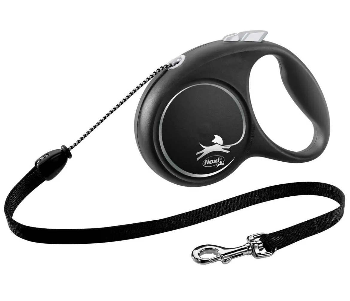 flexi® Hundeleine Seil-Leine Black Design, M, 5 m