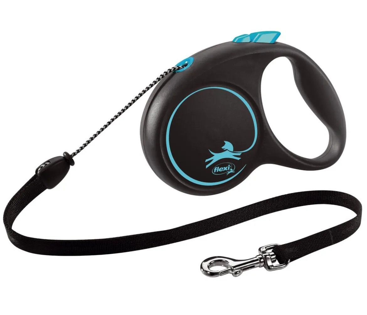 flexi® Hundeleine Seil-Leine Black Design, M, 5 m