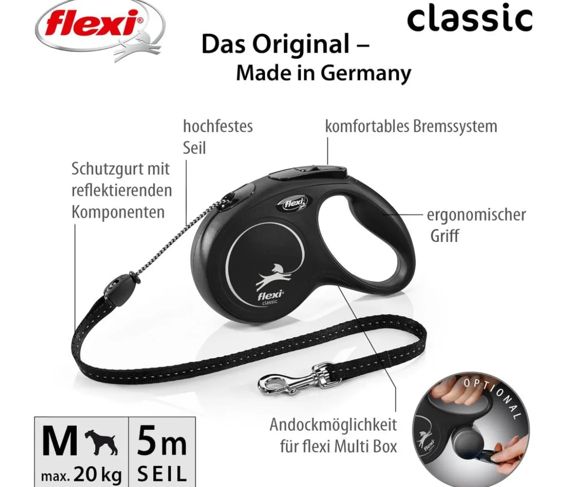 flexi® Hundeleine Seil-Leine Classic, M, 5 m