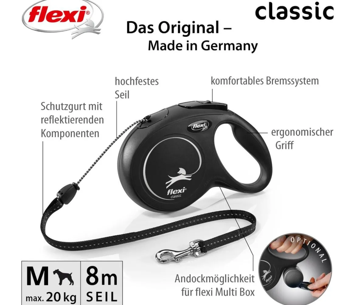 flexi® Hundeleine Seil-Leine Classic, M, 8 m