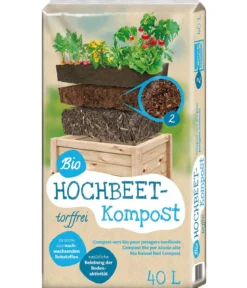 Floragard Hochbeet-Set inkl. 540 l Bio-Füllung, ca. B120/H80/T80 cm
