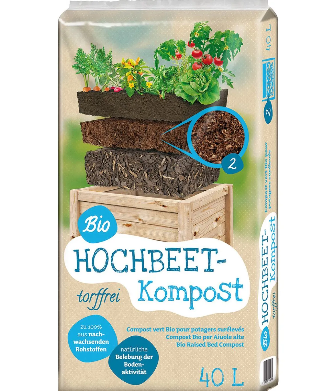 Floragard Hochbeet-Set Universal inkl. 540 l Bio-Füllung, ca. B120/H80/T80 cm