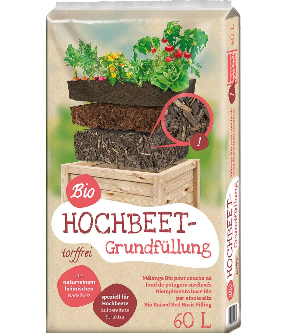 Floragard Hochbeet-Set Universal inkl. 540 l Bio-Füllung, ca. B120/H80/T80 cm
