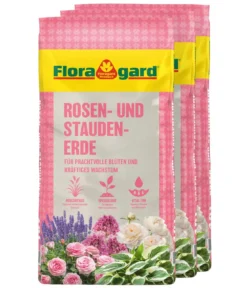 Floragard Rosen- und Staudenerde, 3 x 18 l