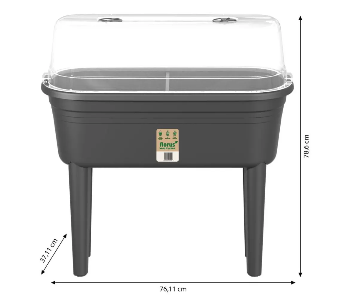 Florus Anzuchttisch-Set, ca. B76/H79/T37 cm, 2-teilig