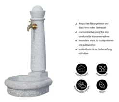 GARANTIA Kunststoff-Gartenbrunnen Venezia, 44 x 52 x 90 cm