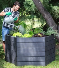 Garantia Kunststoff-Hochbeet Ergo Wood inkl. Wassersparsystem