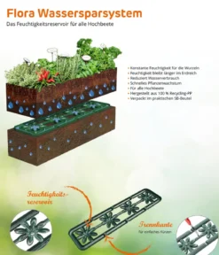 Garantia Kunststoff-Hochbeet Ergo Quadro Wood inkl. Wassersparsystem