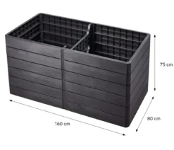 Garantia Kunststoff-Hochbeet Ergo Quadro Wood inkl. Wassersparsystem