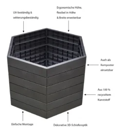 Garantia Kunststoff-Hochbeet Ergo Stone inkl. Wassersparsystem
