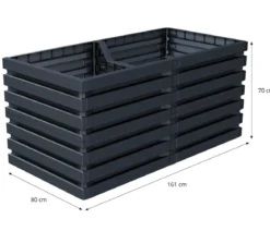 GARANTIA Kunststoff-Hochbeet Skyline L, grau, ca. B161/H75/T80 cm