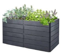 Garantia Kunststoff-Hochbeet Ergo Quadro Stone inkl. Wassersparsystem