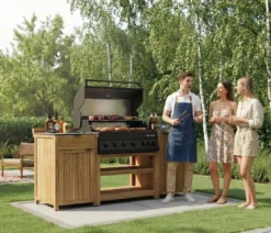 garbou Outdoor-Küche mit Grill, ca. B214/H115,8/T63,5 cm