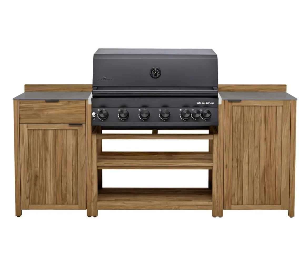 garbou Outdoor-Küche mit Grill, ca. B214/H115,8/T63,5 cm