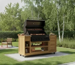 garbou Outdoor-Küche Trolley mit Grill, ca. B171/H121/T62 cm