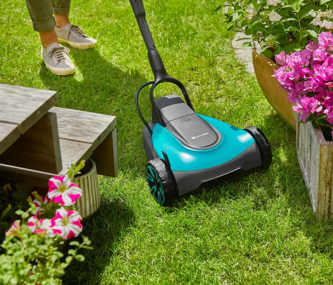 GARDENA Akku-Rasenmäher-Set HandyMower 22/18V P4A, ca. B34,5/H126/T38,5 cm