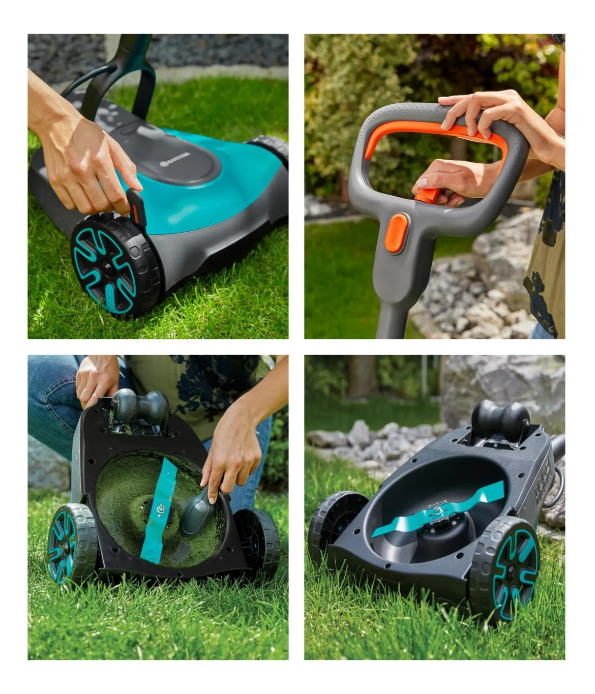 GARDENA Akku-Rasenmäher-Set HandyMower 22/18V P4A, ca. B34,5/H126/T38,5 cm