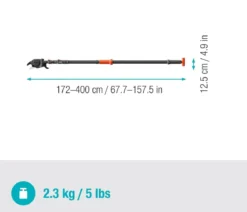 GARDENA Baumschere Teleskop-StarCut Pro L, ca. B12,5/H8/T400 cm