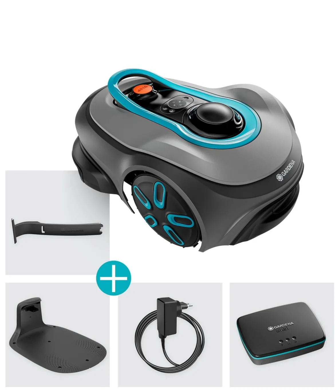GARDENA kabelloser Mähroboter smart SILENO free 800 m² Set, ca. B43/H63/T26 cm