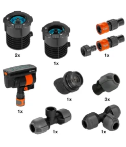 GARDENA Sprinklersystem Start-Set Pipeline mit Viereckregner, 13-teilig