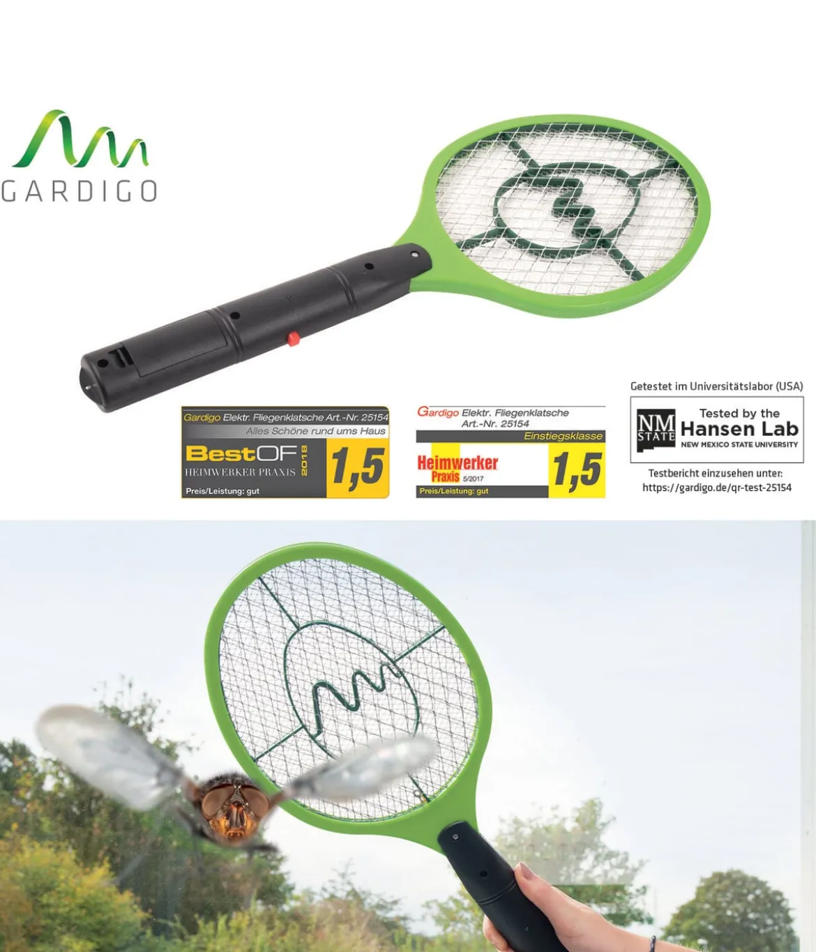 Gardigo Elektrische Fliegenklatsche Bzzz, 1 Stk.