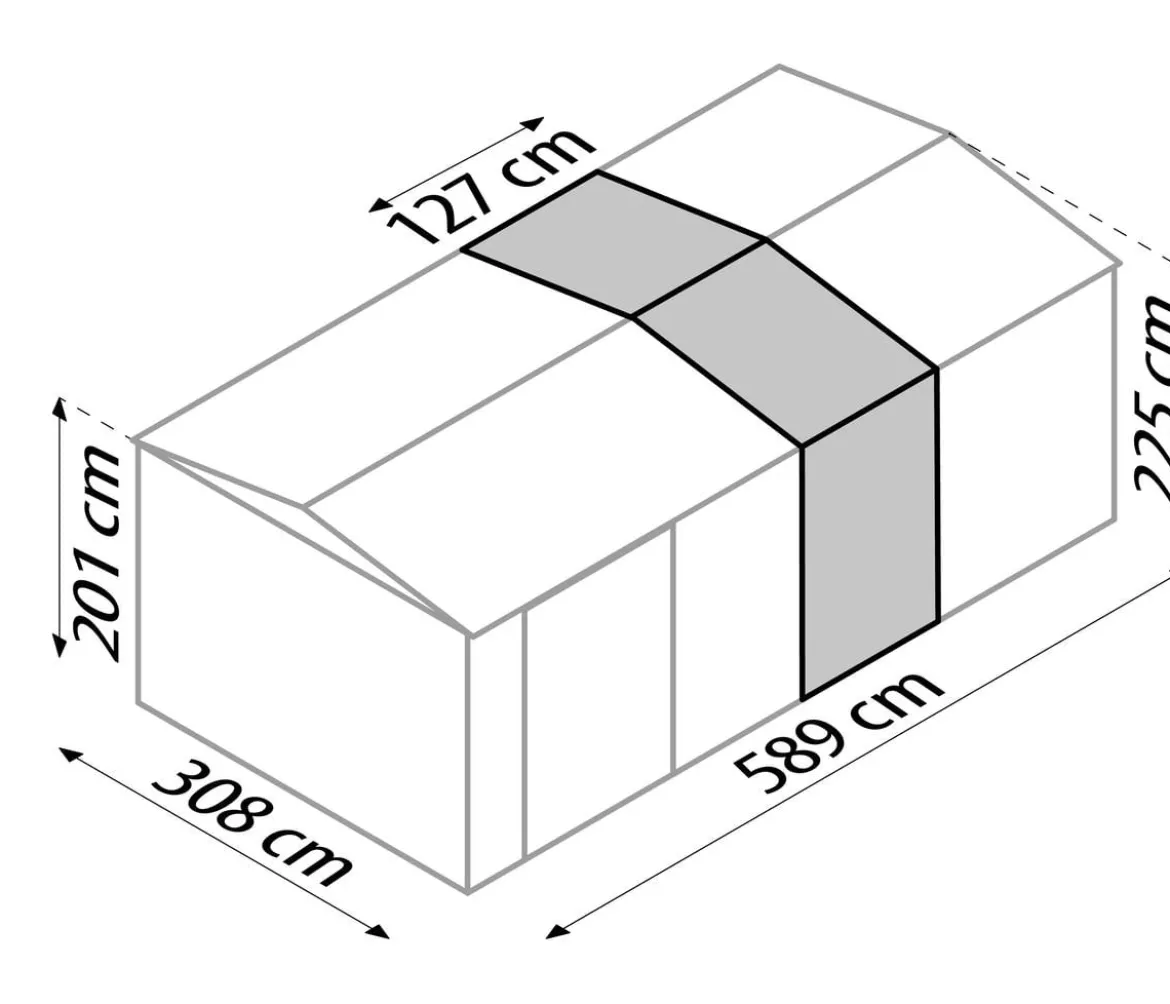 Globel Erweiterungselement 410 für Spacer und Craft, ca. B308/H225/T127 cm