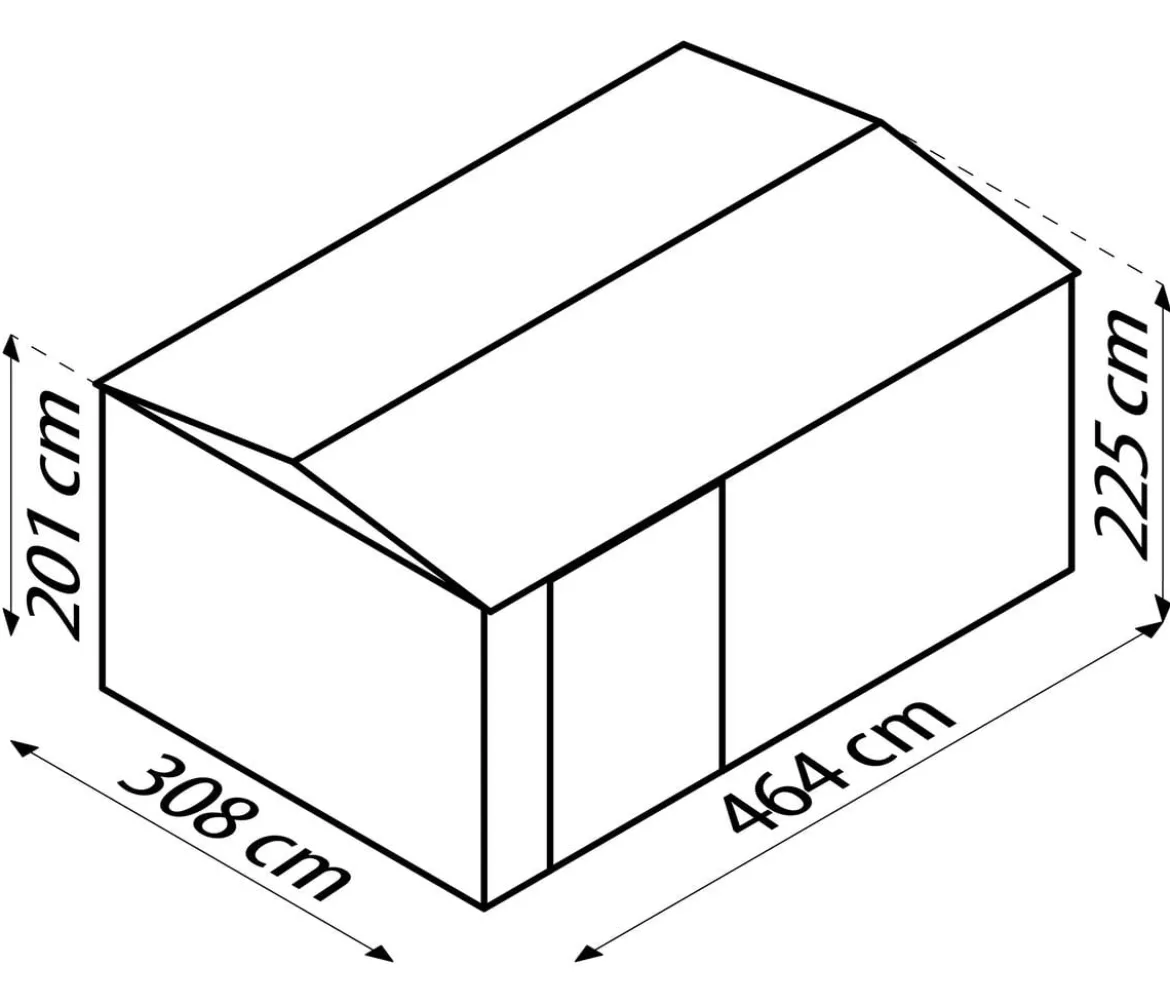 Globel Metallgerätehaus Craft 1510, ca. B308/H225/T464 cm