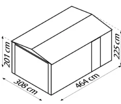 Globel Metallgerätehaus Spacer 1015, ca. B308/H225/T465 cm